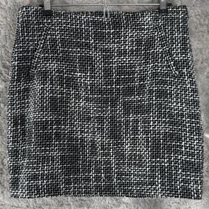 INC International Concepts Size 8 A Line Mini Skirt White Black Zip Lined